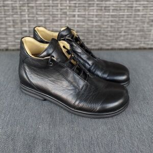 Birkenstock Footprints Leather Lace-Up Shoes Black Comfort Casual EU 38 US 7–7.5